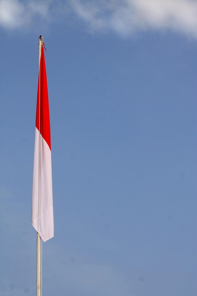 indonesia, flag, indonesian, nation, nature, country, national, hoisted, sky