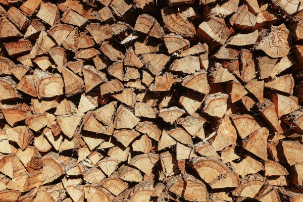 brown and black firewood lot